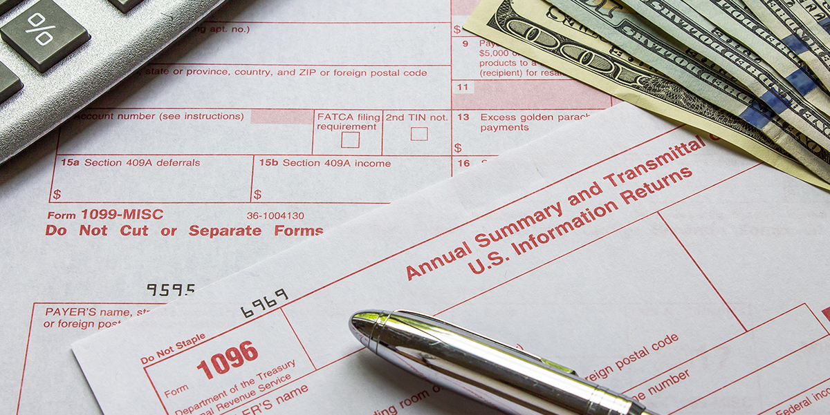 Image if tax forms for W2 and 1099 dealines